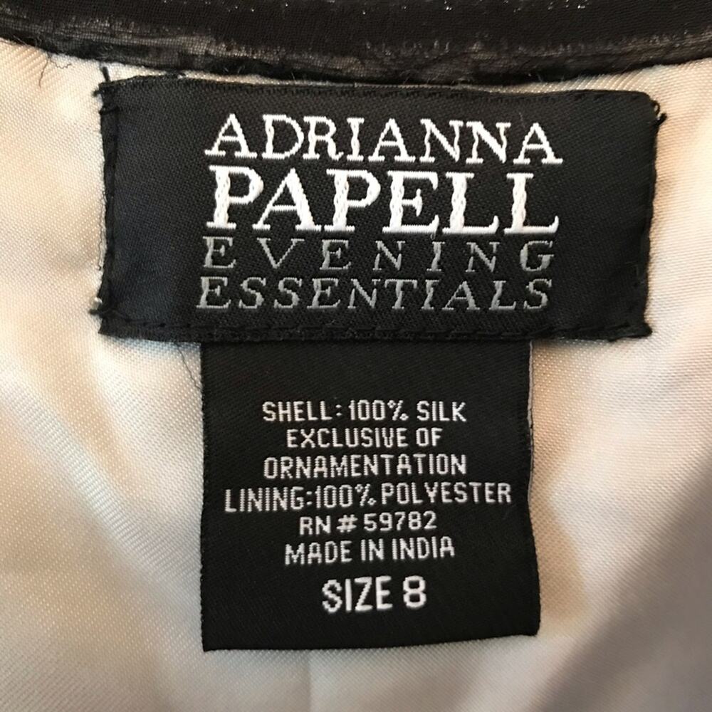 Adrianna Papell Silk Chiffon Beaded Evening Dress - Picture 5 of 9